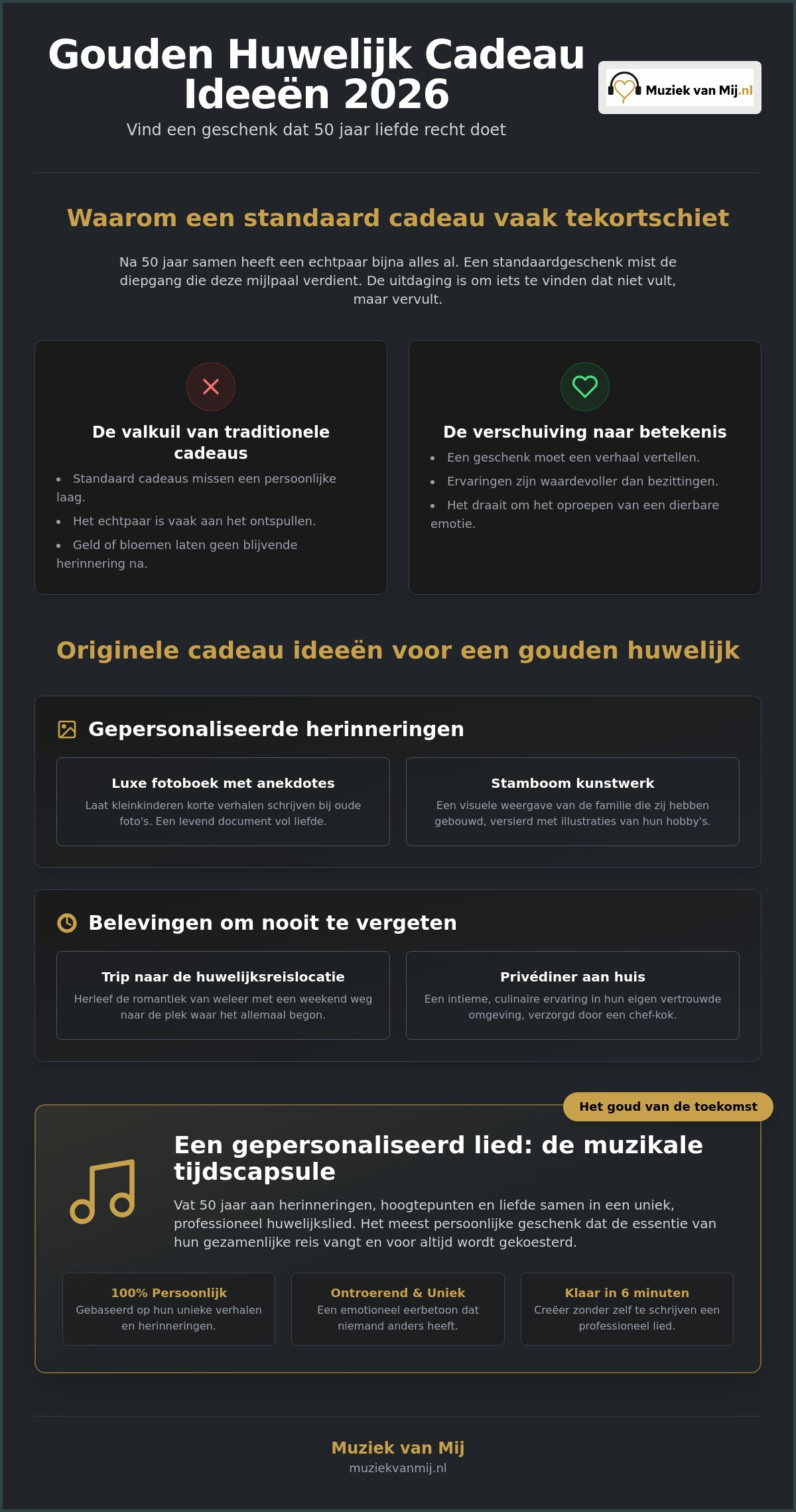 Gouden huwelijk cadeau ideeën: 50 jaar liefde vieren in 2026